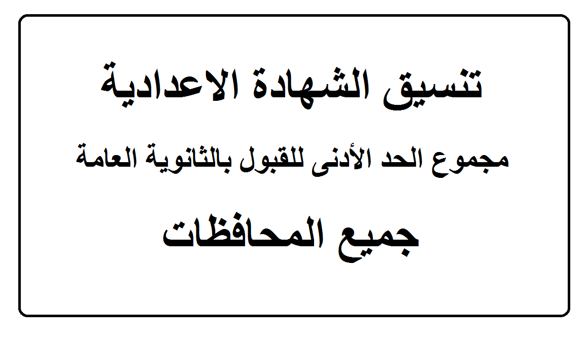 نتيجة تسيق الشهادة الاعدادية