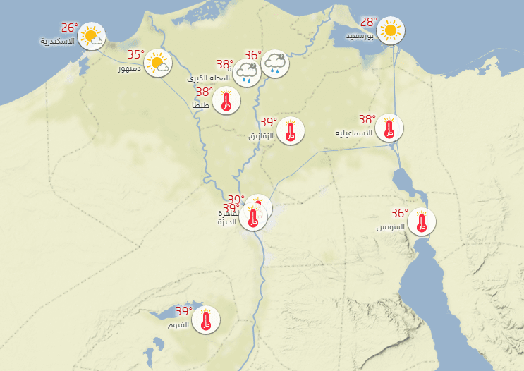 درجات الحرارة