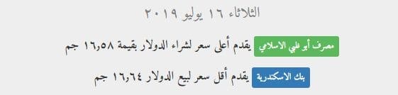 أسعار الدولار اليوم في البنوك