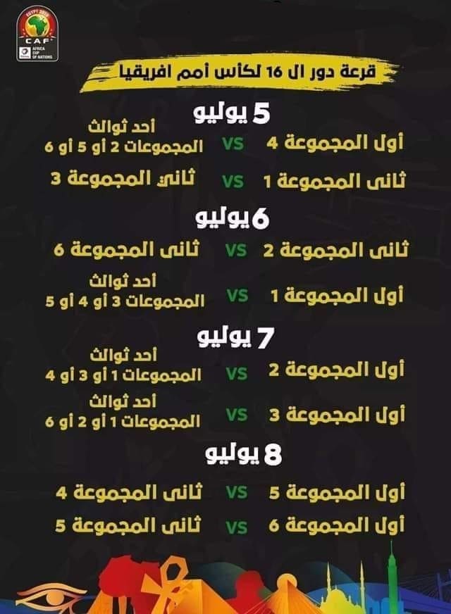 دور 16 كأس أمم إفريقيا 2019