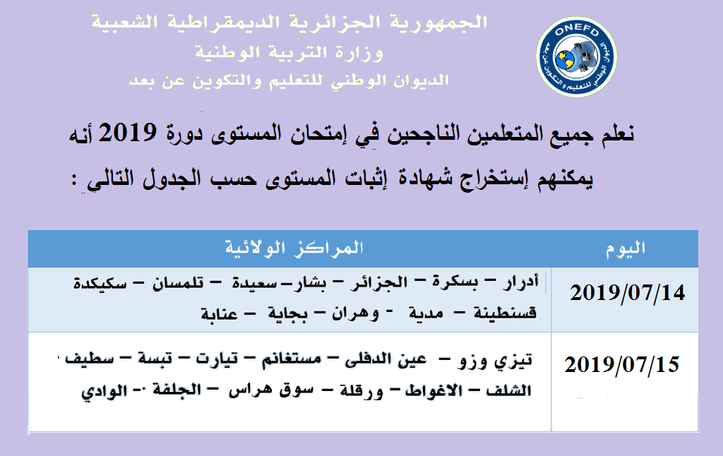 كشف نقاط شهادة اثبات المستوى 2019