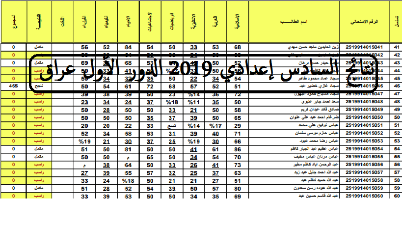 نتائج السادس إعدادي 2019 دور أول العراق موقع السومرية نيوز ناجح النجاح