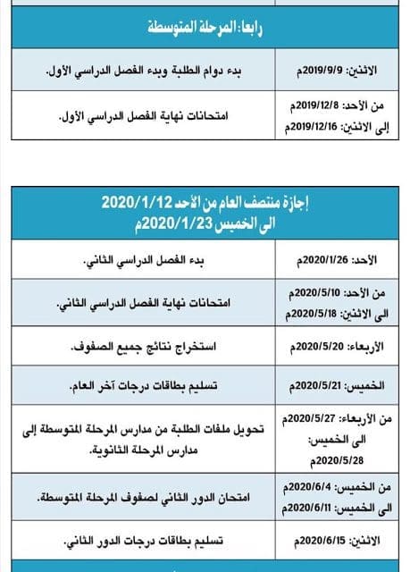  موعد بداية لدراسة بالكويت 2019