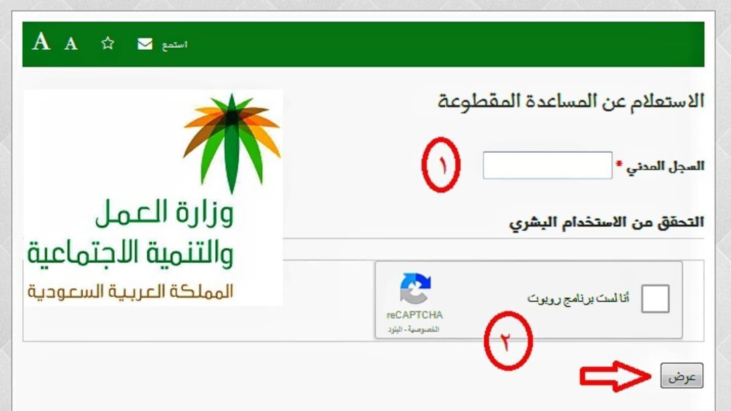 المساعدة المقطوعة بالسعودية 