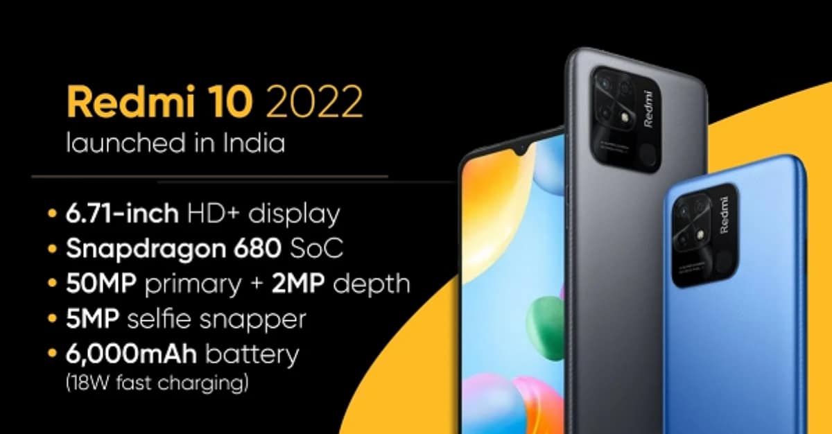 تم إطلاق Redmi 10 الهاتف الاقتصادي في الهند مع معالج  Snapdragon 680 SoC  والمزيد