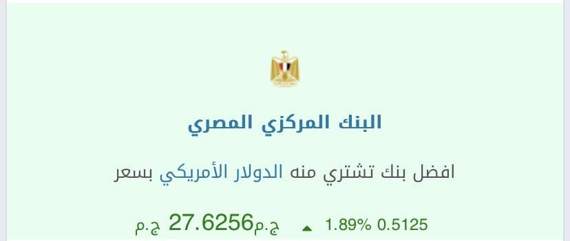 سعر الدولار في مصر 