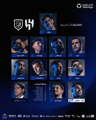 تشكيل الهلال اليوم